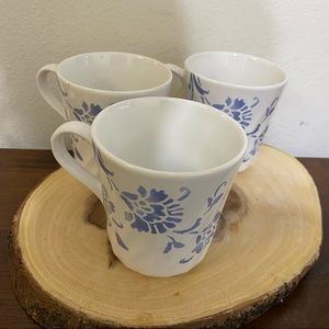 Corelle botanique mug set of 3 - blue floral swirl mug corelle coordinates